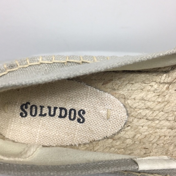 Soludos Cream Flat Espadrille Sz 8 - Picture 6 of 6